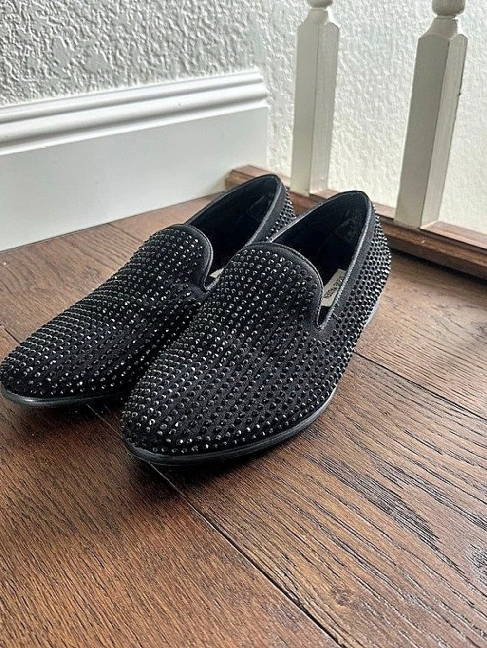 Steve Madden Caviarr Black Studded Slip-On Loafers